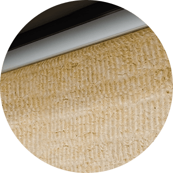 Fireproof rock wool insulation inside Timber Series door – 600°C heat resistance with sound dampening