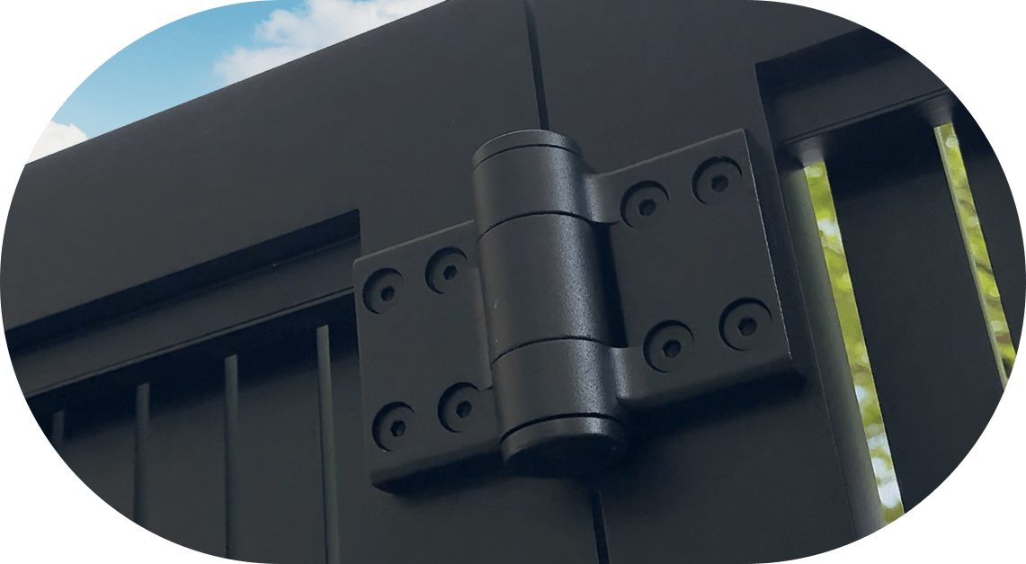 Heavy-duty butterfly hinges - copper-infused stainless steel construction for trackless autogates (SETSCO-certified)