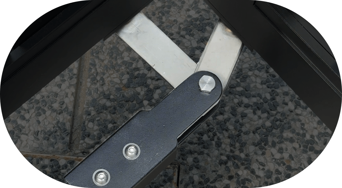 Golden Top's one-piece trackless gate bracket - solid forged steel construction for zero weak points