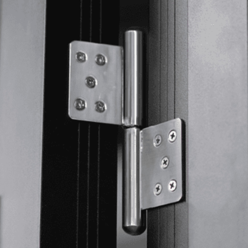 Heavy duty hinges on security doors
