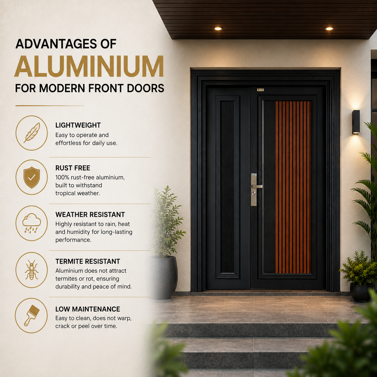 Advantages of aluminium as material for modern front doors