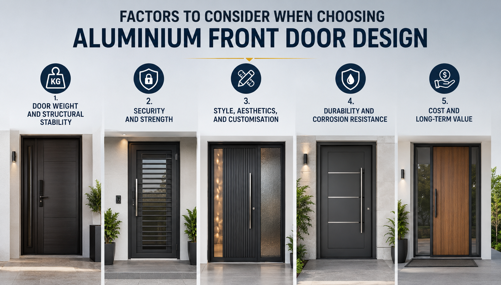 Factors of choosing aluminium front door design